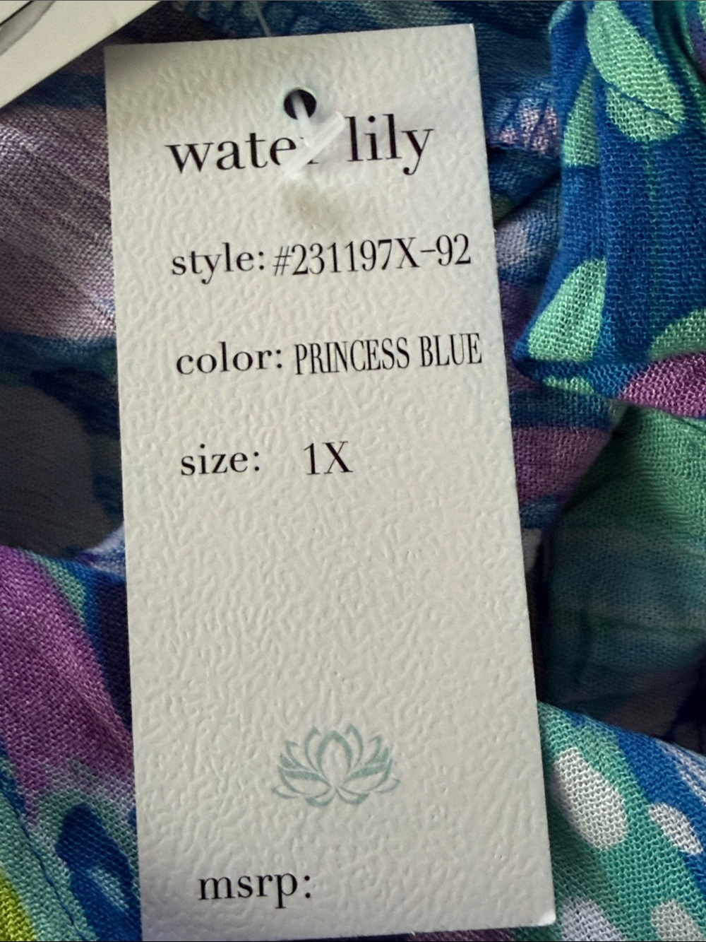 Water Lily NWT casual princess blue lightweight gauze summer beach dress size 1X - Picture 14 of 16